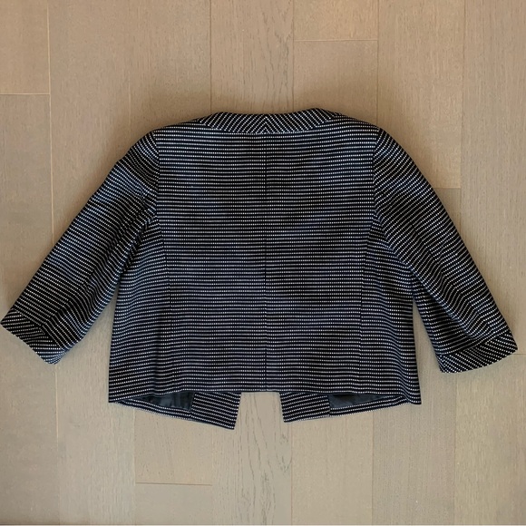 Talbots Black & White Cotton 3/4 Sleeve Blazer Jacket - Picture 5 of 5